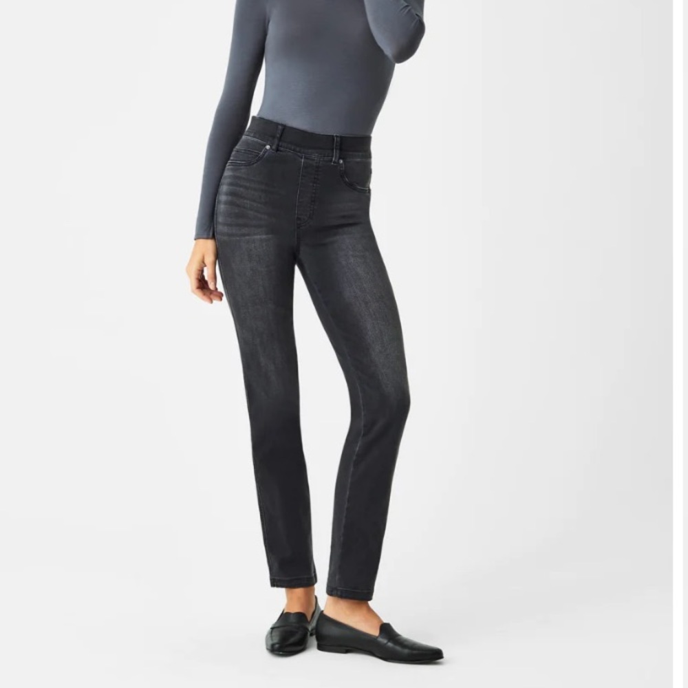 Spanx Straight Leg Black Jeans